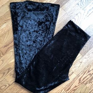 Crushed velvet bell bottoms